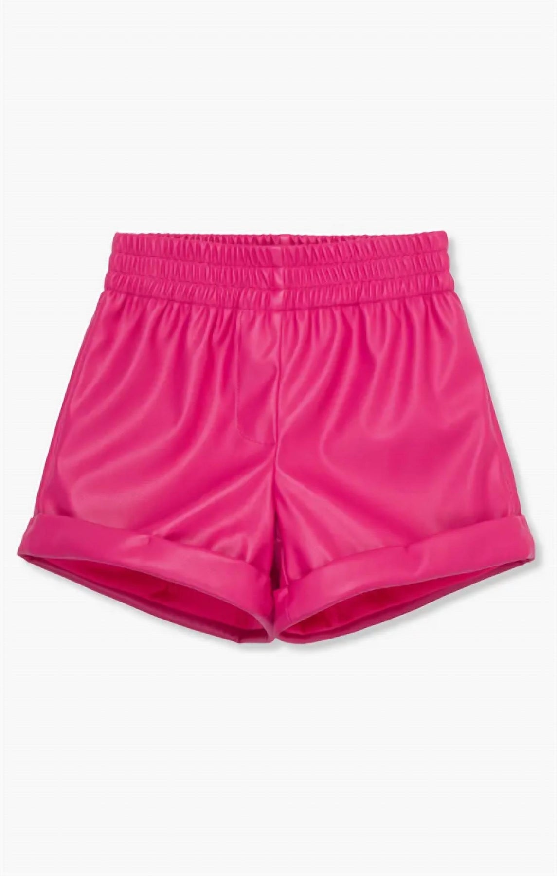 Vegane Ledershorts für Mädchen in dunkel Rosa