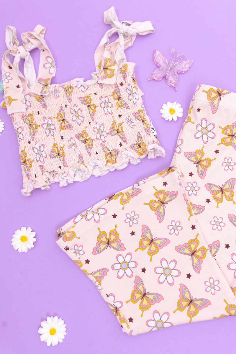 BLOSSOMIN' BUTTERFLY DREAM SMOCKED FLARE Set