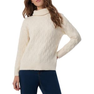gerippte Trimm Kabel Strick Rollkragen Pullover