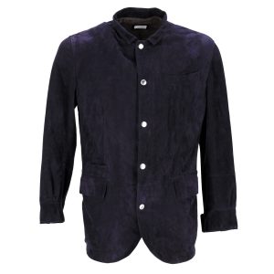 Brunello Cucinelli Jacke aus Wildleder in Marineblau