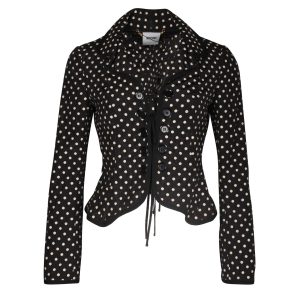 Moschino Polka-Dot Blazer aus schwarzem Polyester