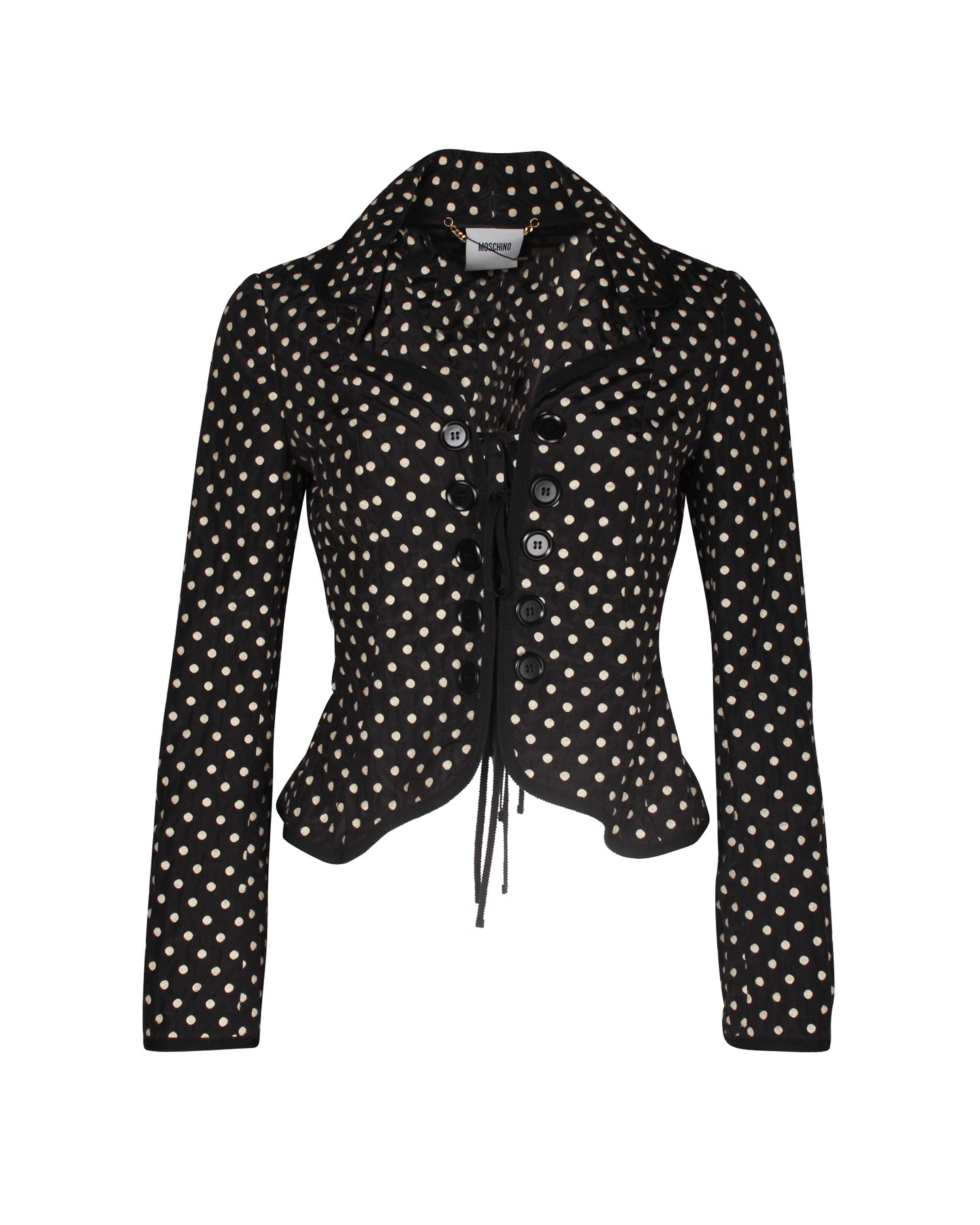 Moschino Polka-Dot Blazer aus schwarzem Polyester