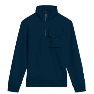 Herren Ecos Halb Zip Baumwolle Sweatshirt in Marine