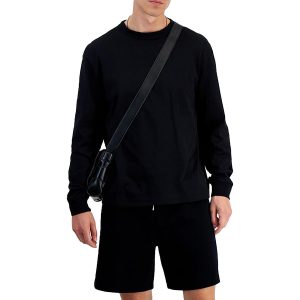 solide Rundhals-T-Shirt