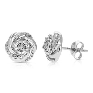 1/10 cttw Runde Lab Grown Diamant Ohrstecker.925 Sterling Silber Zinke Set, 2/3 Zoll