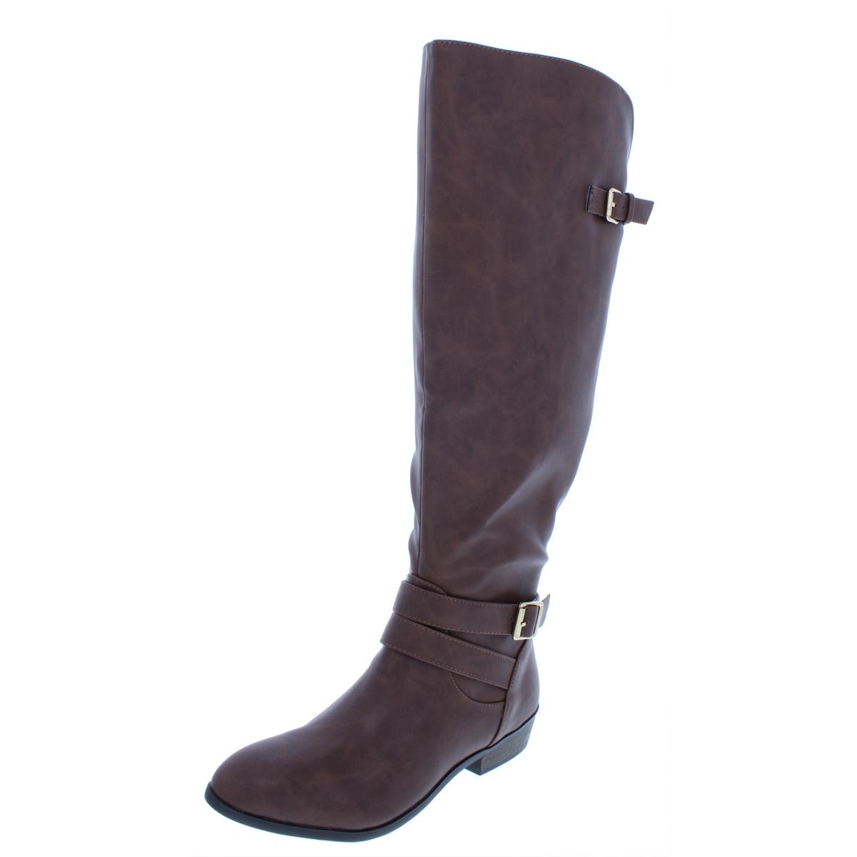 Carleigh breite Kalb Kunstleder Reitstiefel