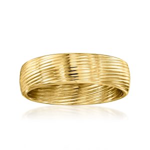 Ross-Simons Italian 14kt Ring aus Gelbgold mit Rippen