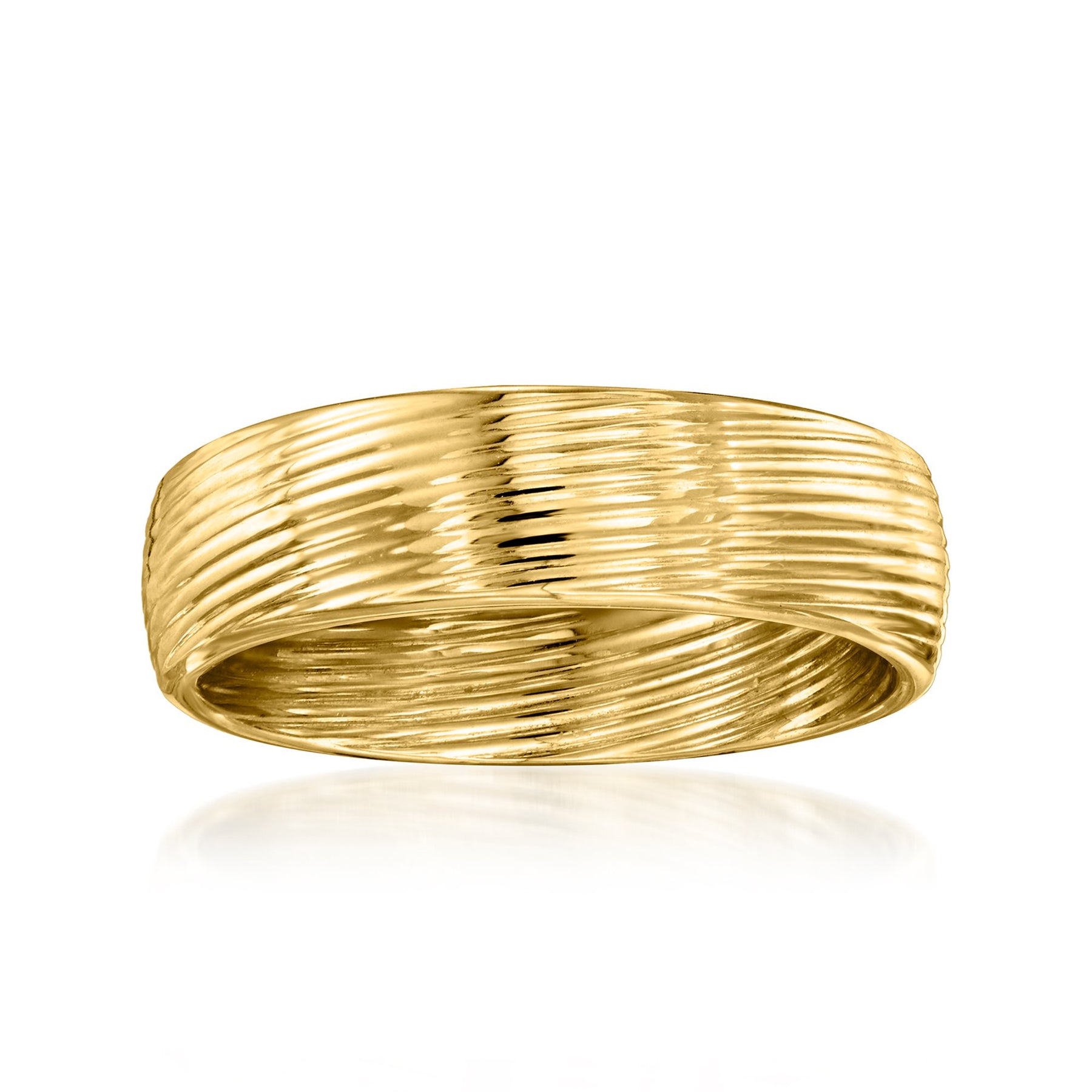Ross-Simons Italienischer 14kt Gelbgold gerippter Ring