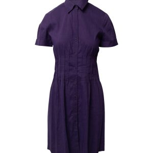 Theory Pleated Taille Kleid in lila Leinen