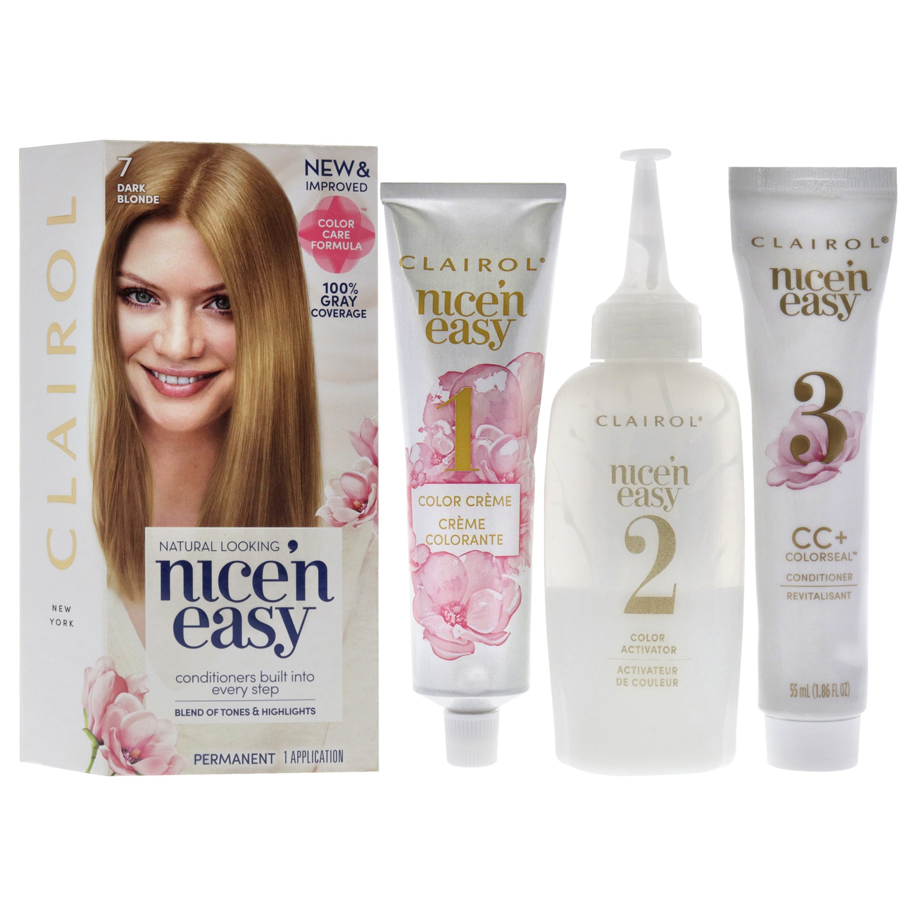 Nice n Easy Permanent Color – 7 dunkel Blonde von Clairol für Damen – 1 Anwendung Haarfarbe