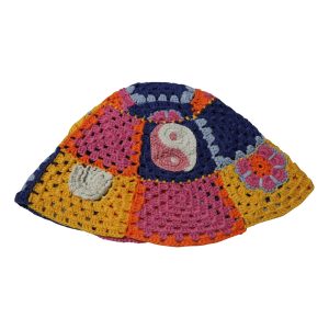 Staud mit Blumenmuster Häkelmütze aus mehrfarbigem Polyester