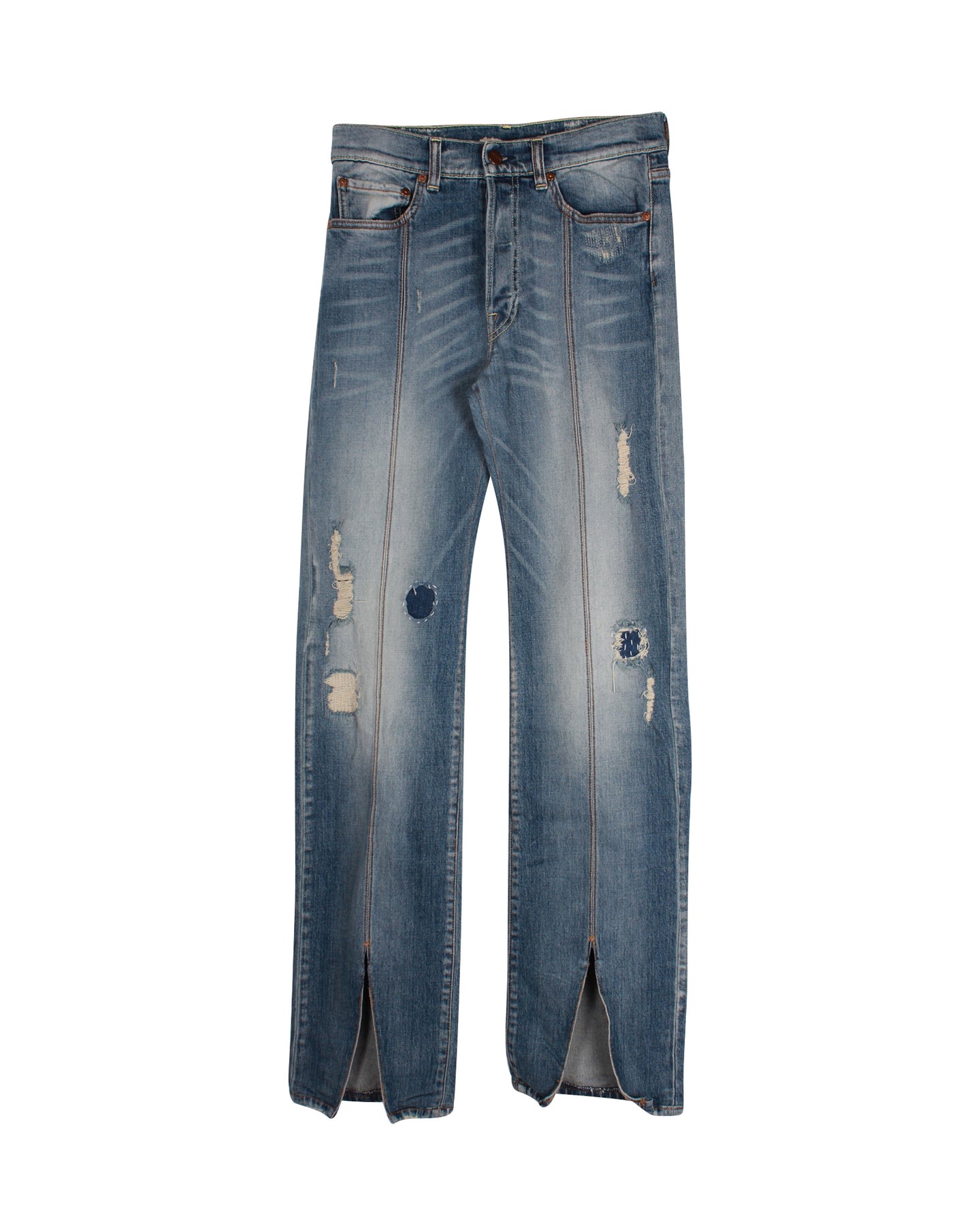 Off-White Gerades Bein Jeans aus blauer Baumwolle