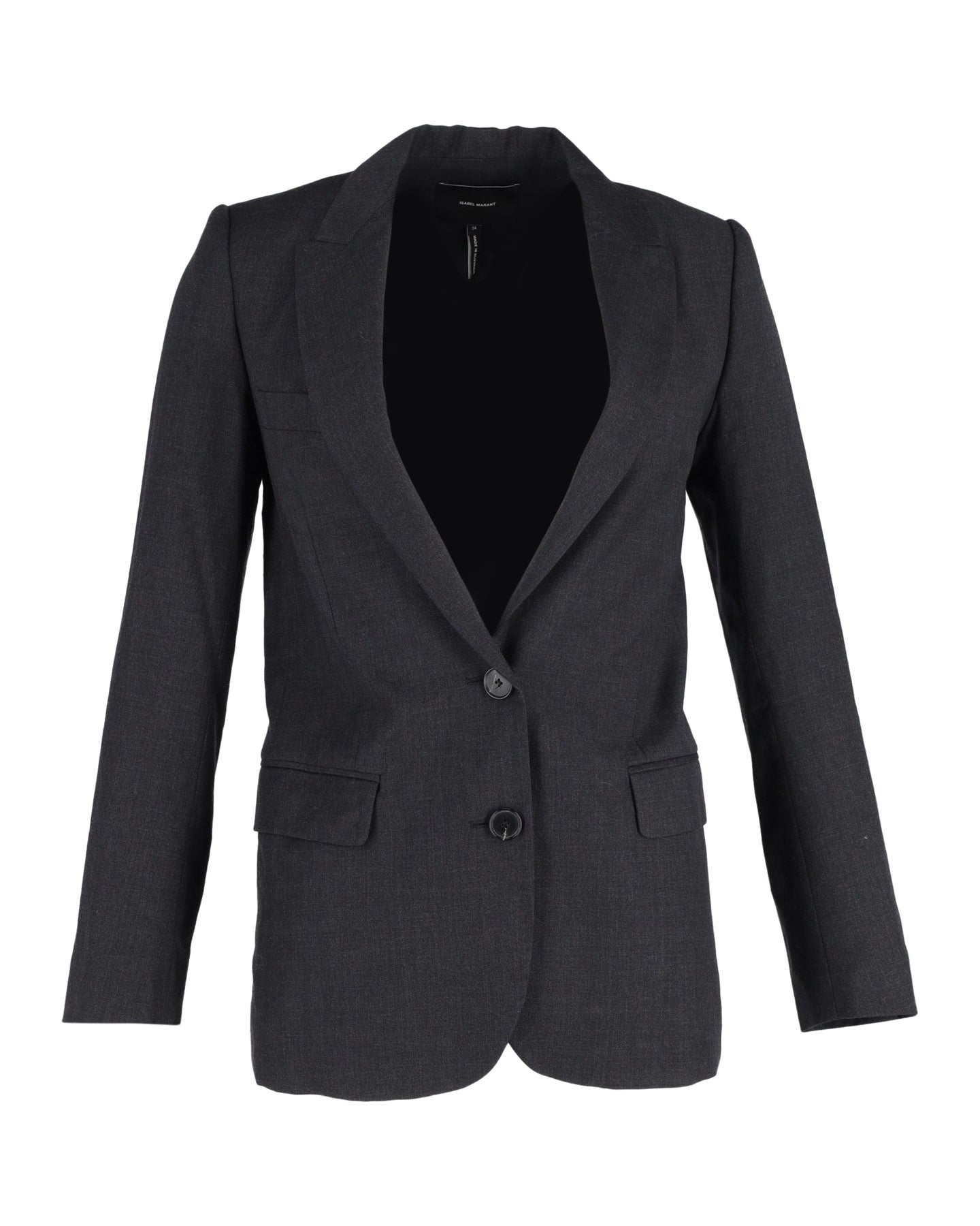 Isabel Marant Einreihiger Blazer aus schwarzer Wolle