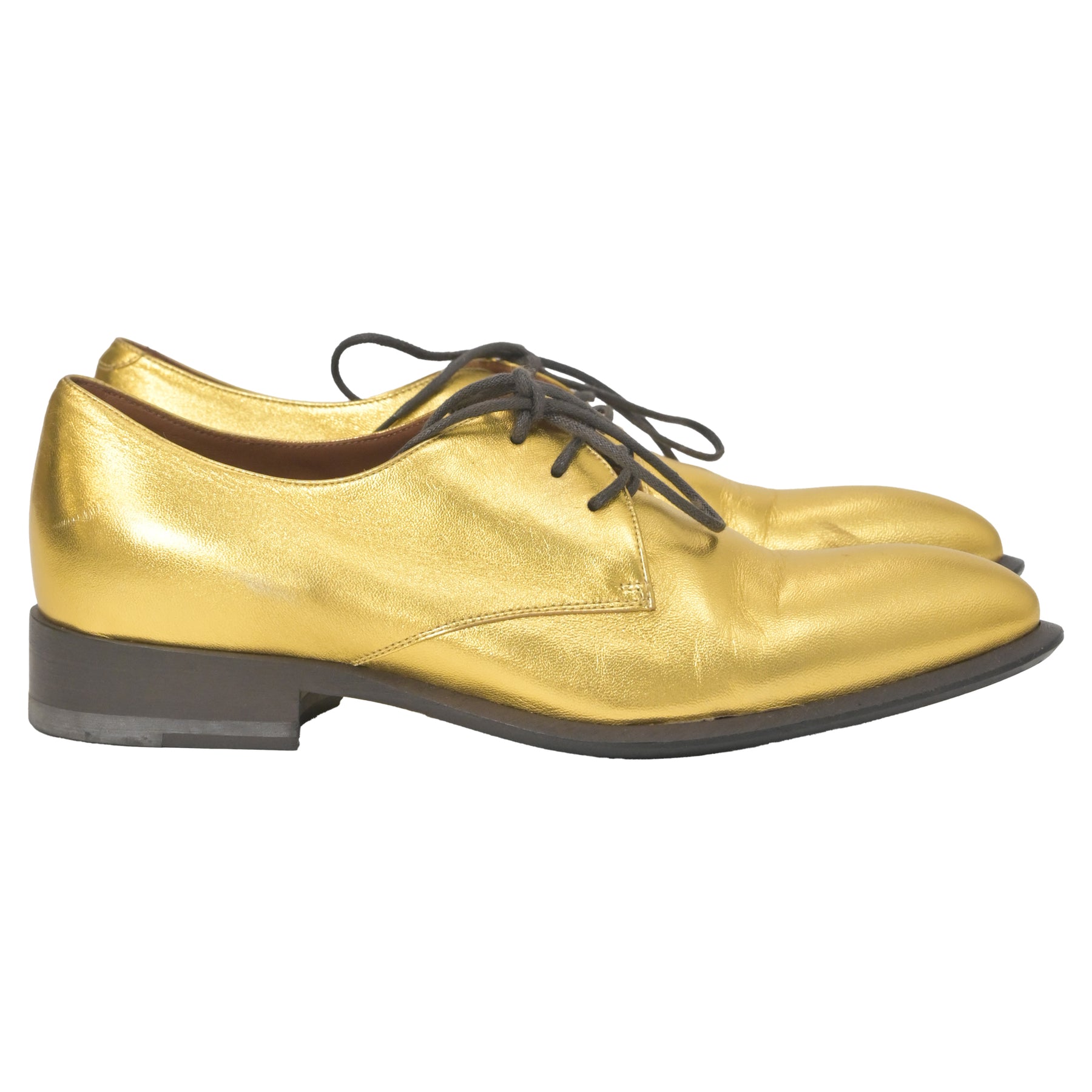 Celine Schnürschuhe aus Leder in Metallic-Gold