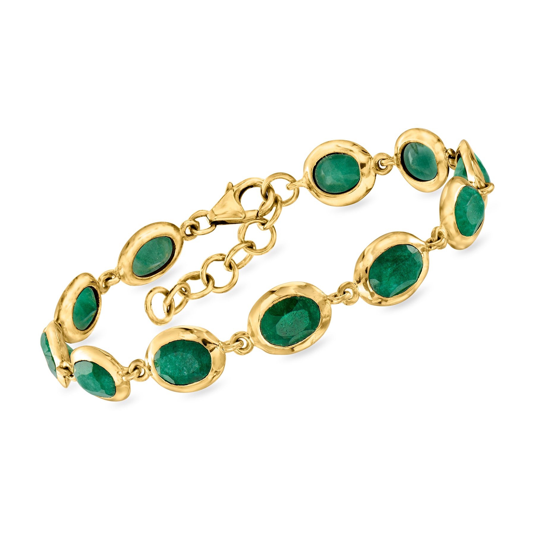 Ross-Simons Emerald Armband aus 18kt Gold über Sterling