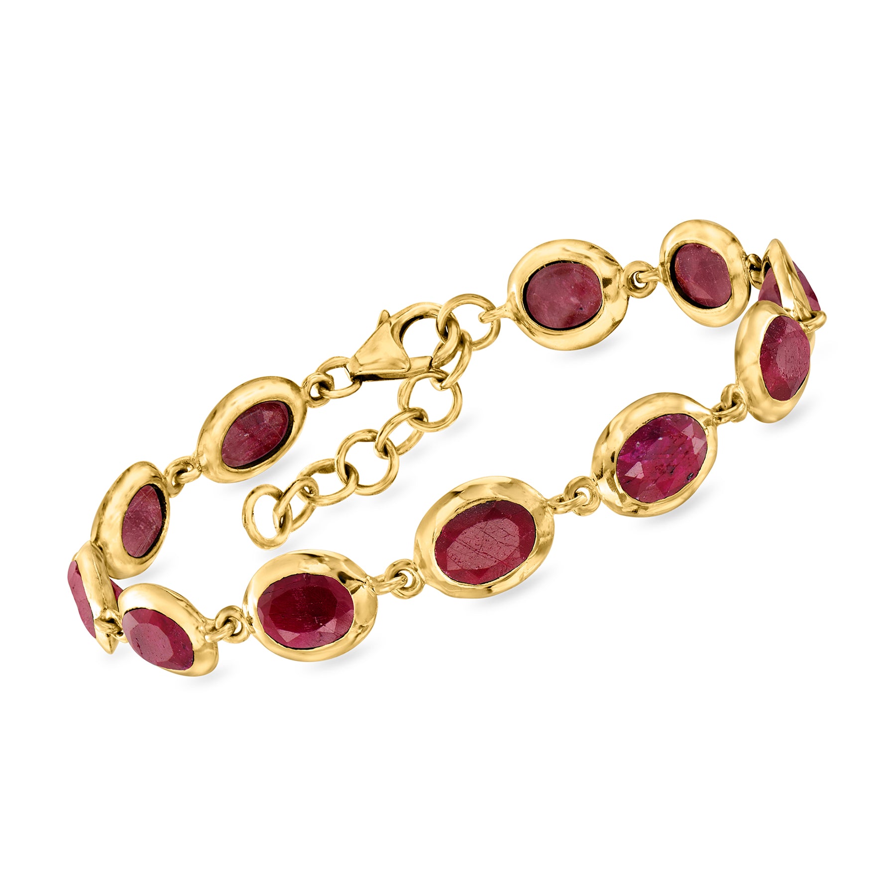 Ross-Simons Rubin Armband in 18kt Gold über Sterling