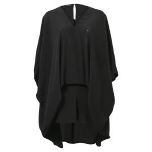 Neil Barrett V-Ausschnitt Kleid aus schwarzem Polyester 7748651155516