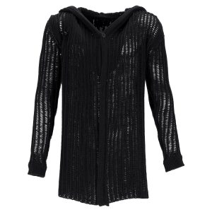 Rick Owens Kapuzenjacke aus schwarzer Wolle 7748639653948