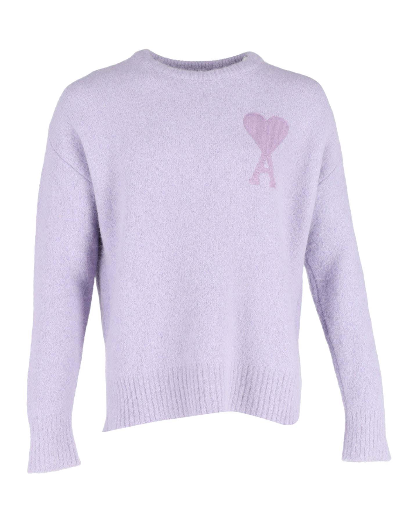 Ami Paris Logo Pullover aus violetter Wolle