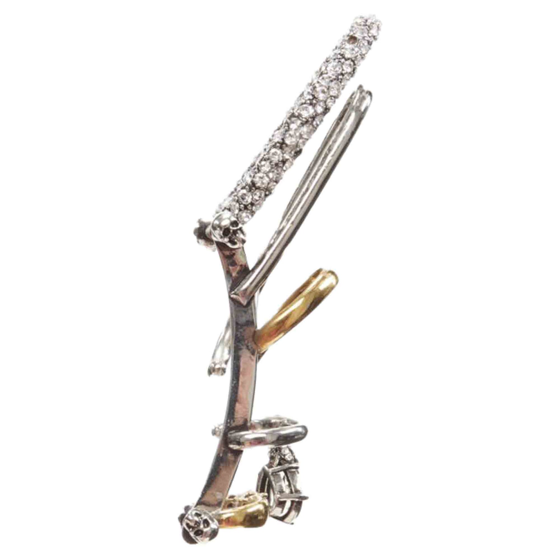 Alexander McQueen Runway Mehrfarbig Creole Gold Kristall Manschette Ohrring