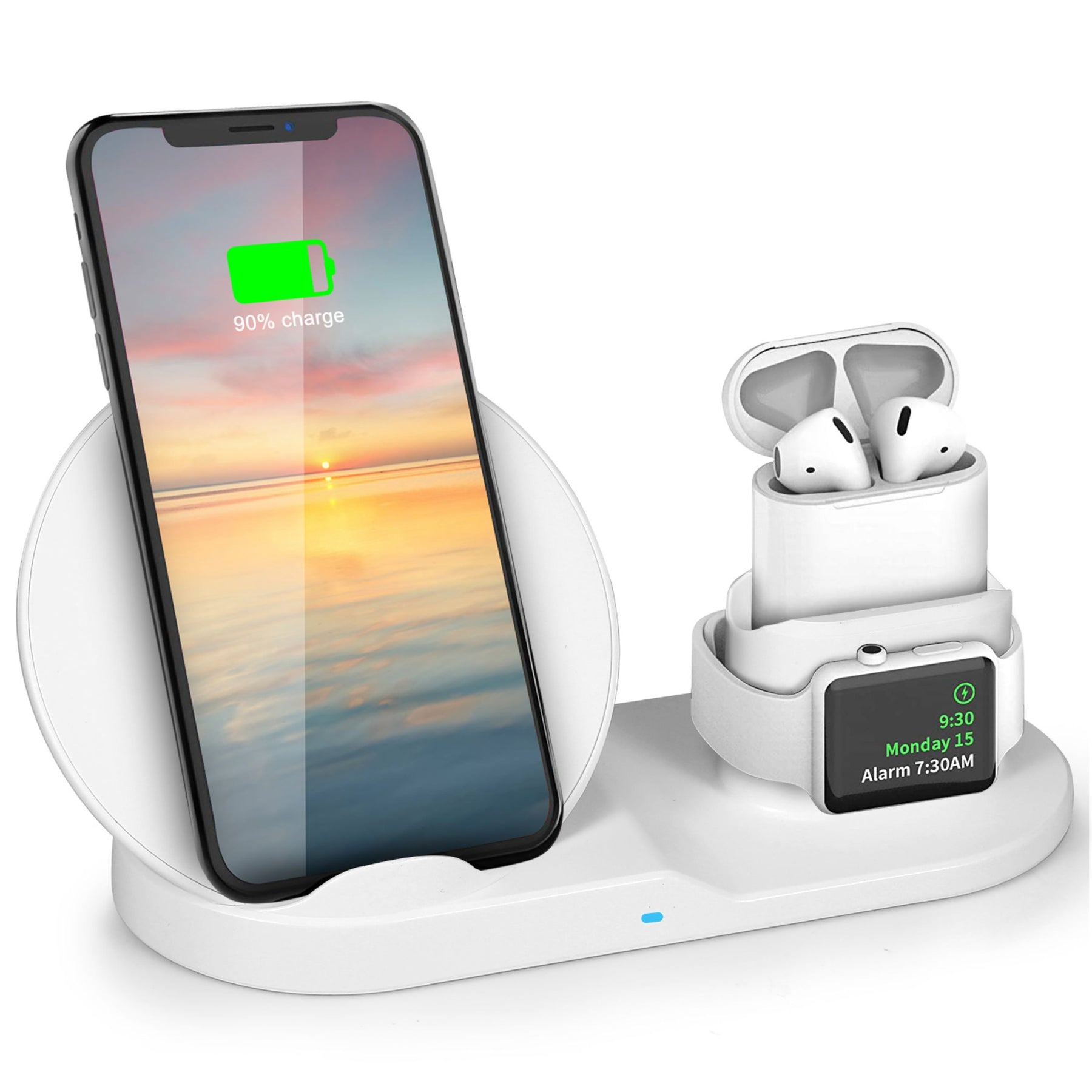 10W schnelles drahtloses Ladegerät für iPhone, iWatch, AirPods – Passend für iPhone 11/11Pro/XS/XR/MAX/X/8 Plus/8, Samsung Galax