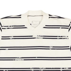 Sacai Dixie Stripe T-Shirt – Weiß/Marineblau