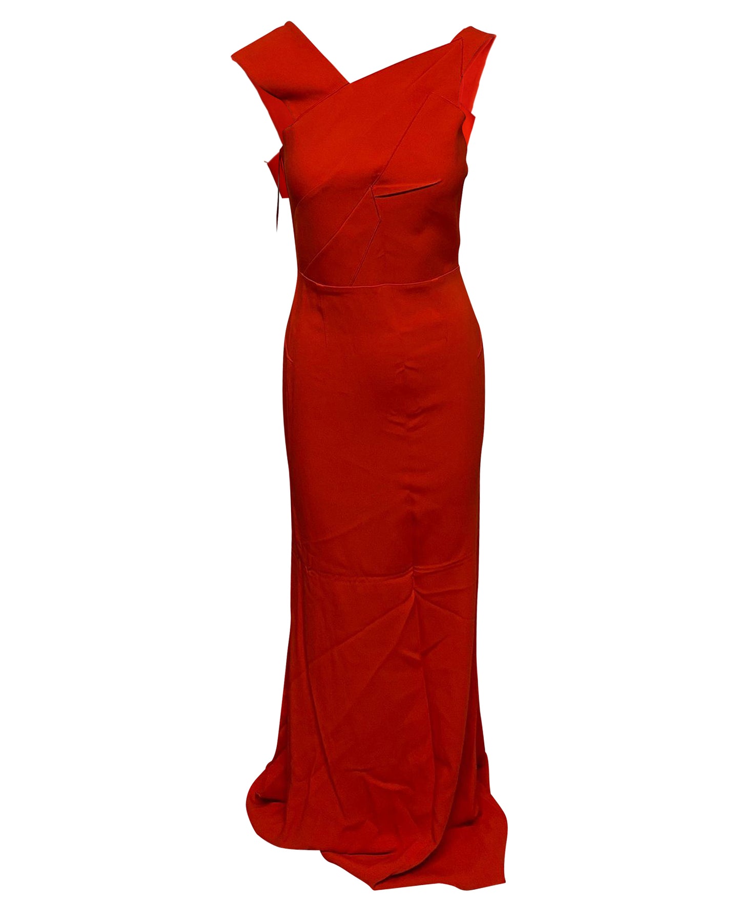 Roand Mouret Asymmetrisches Ausschnittkleid in Orange Viskose