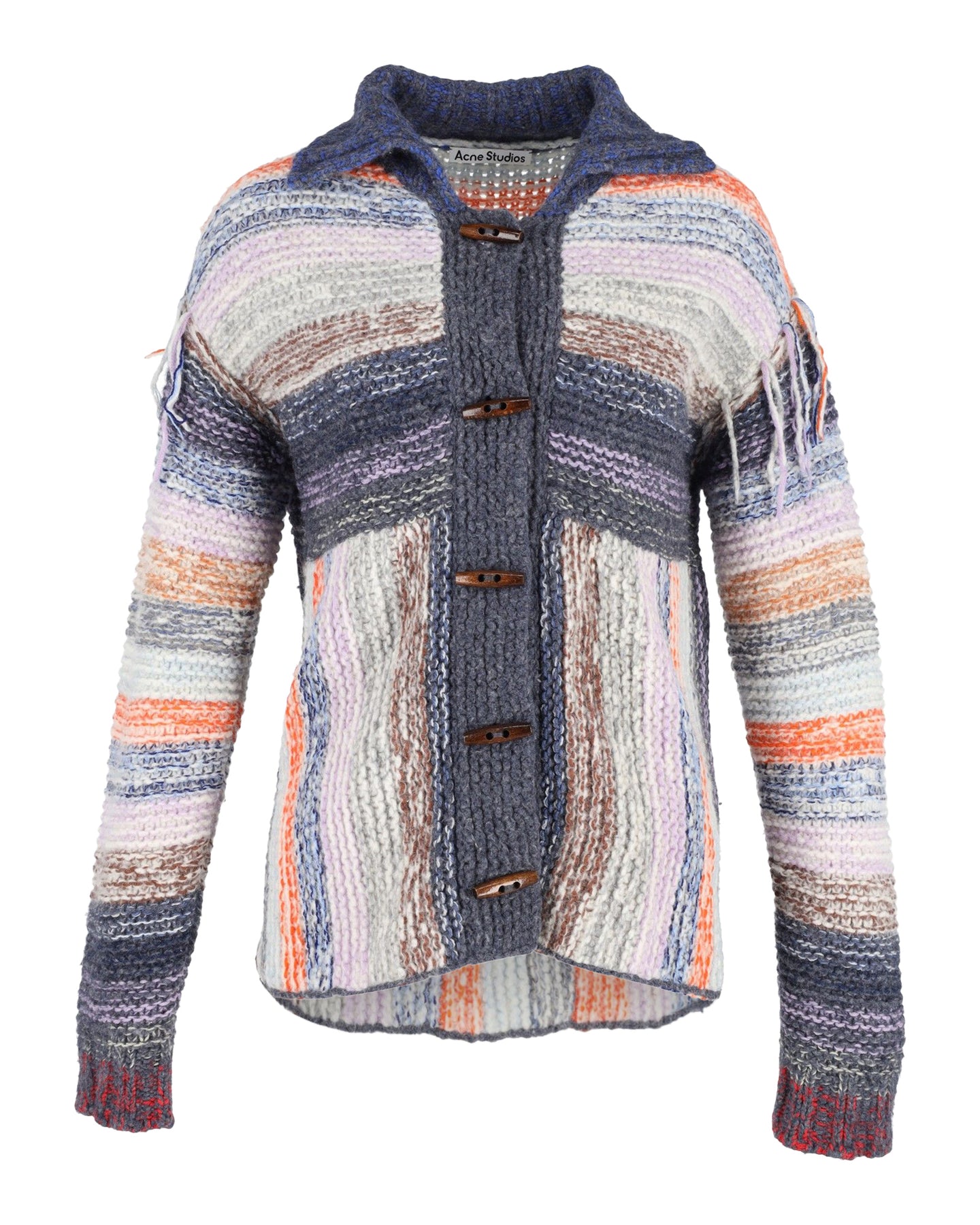 Acne Studios Karya Mouliné Strickjacke mit Streifen aus mehrfarbiger Wolle