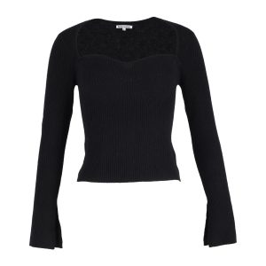 Reformation Sweetheart Knitted Top in schwarze Wolle