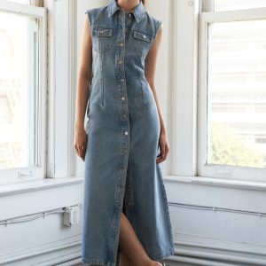 JUST FOLLOW ME Denim Midikleid