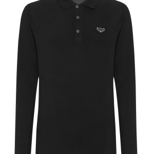 schmale Passform Langarm-Polo