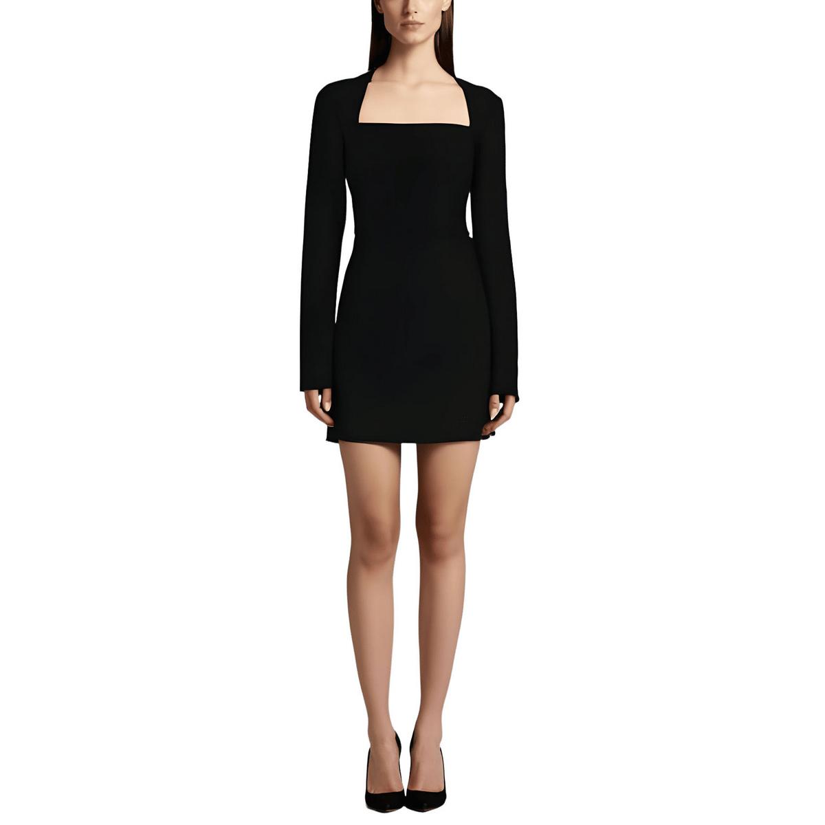 Overknee quadratischen Ausschnitt Minikleid