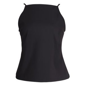 Theory Square Neck Tank Top in schwarzes Polyamid 7748641882172