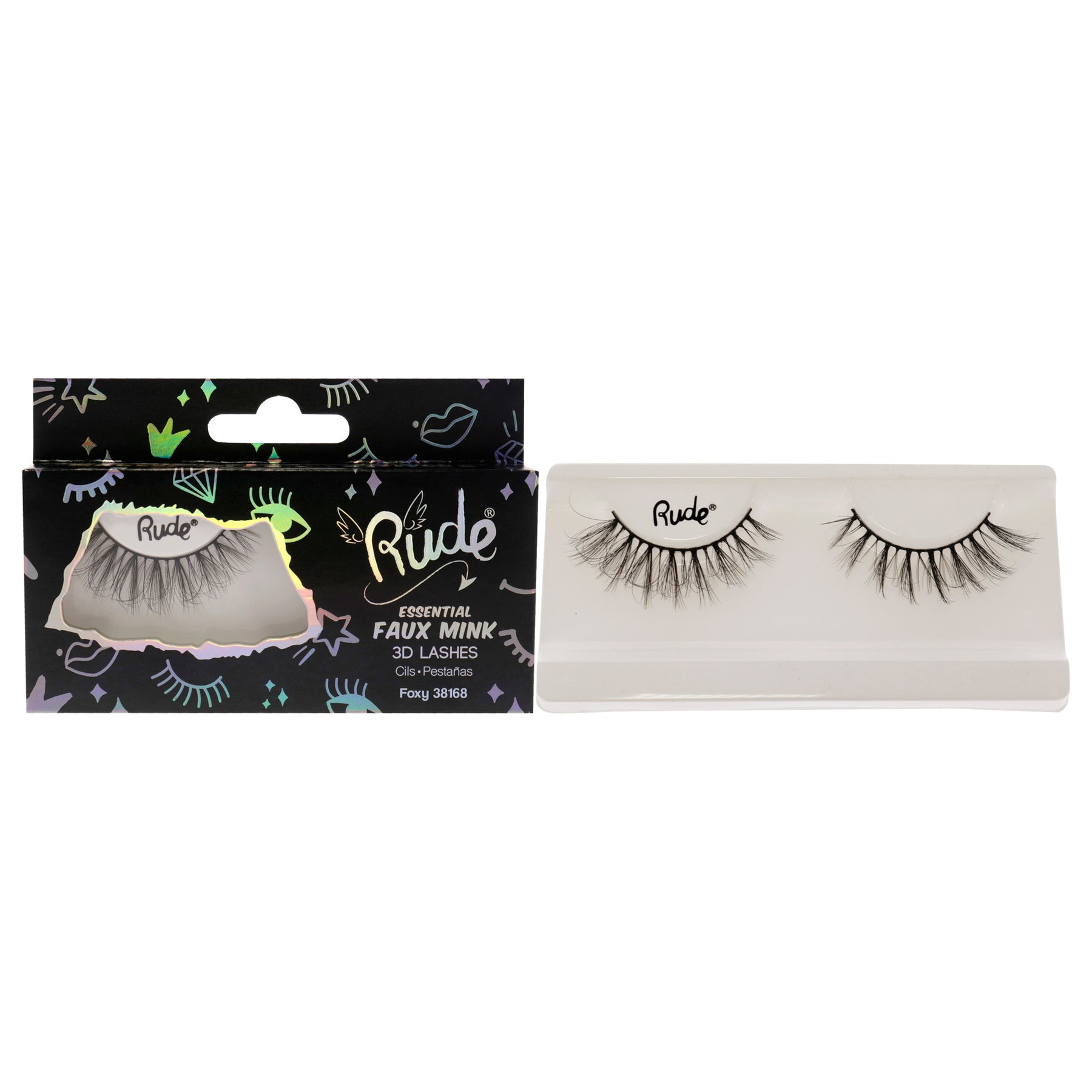 Essential Imitat Nerz 3D Wimpern – Foxy von Rude Cosmetics für Damen – 1 Stück Paar