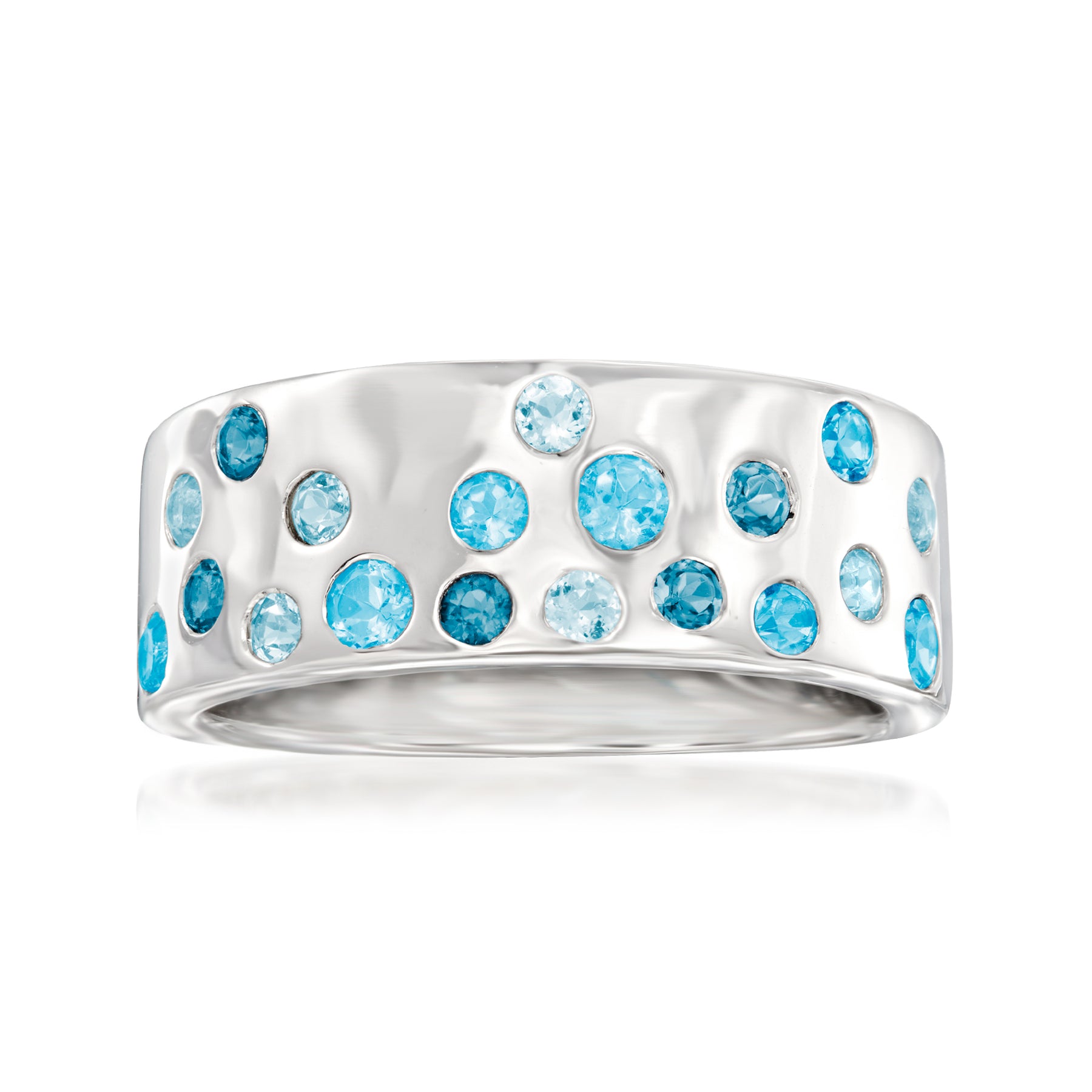 Ross-Simons Tonal Blauer Topas Ring aus Sterlingsilber