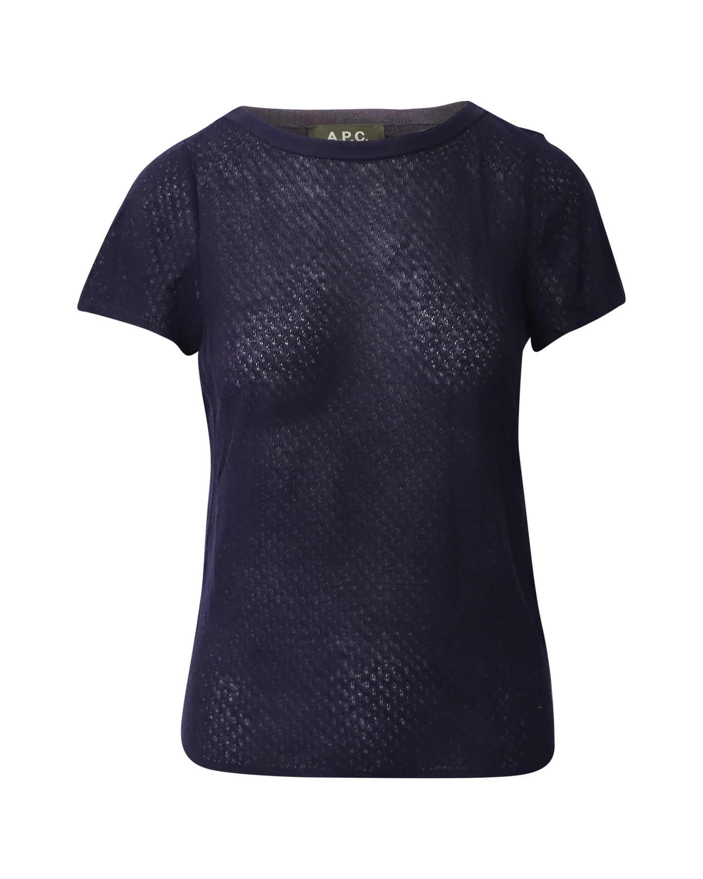 A.P.C. T-Shirt mit Rundhalsausschnitt in Marineblau Tencel