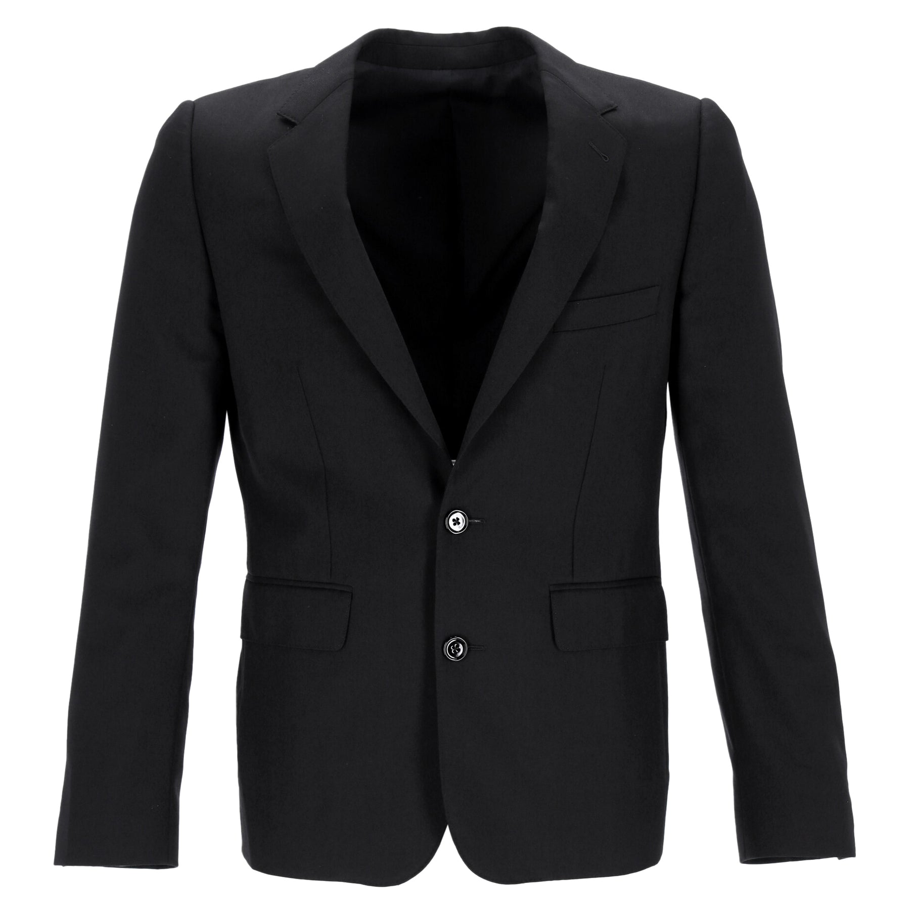 Celine Einreihiger Blazer aus schwarzer Wolle