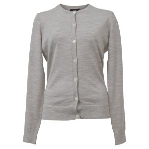 Theory Regal Buttoned Strickjacke aus beige Wolle 7748643684412
