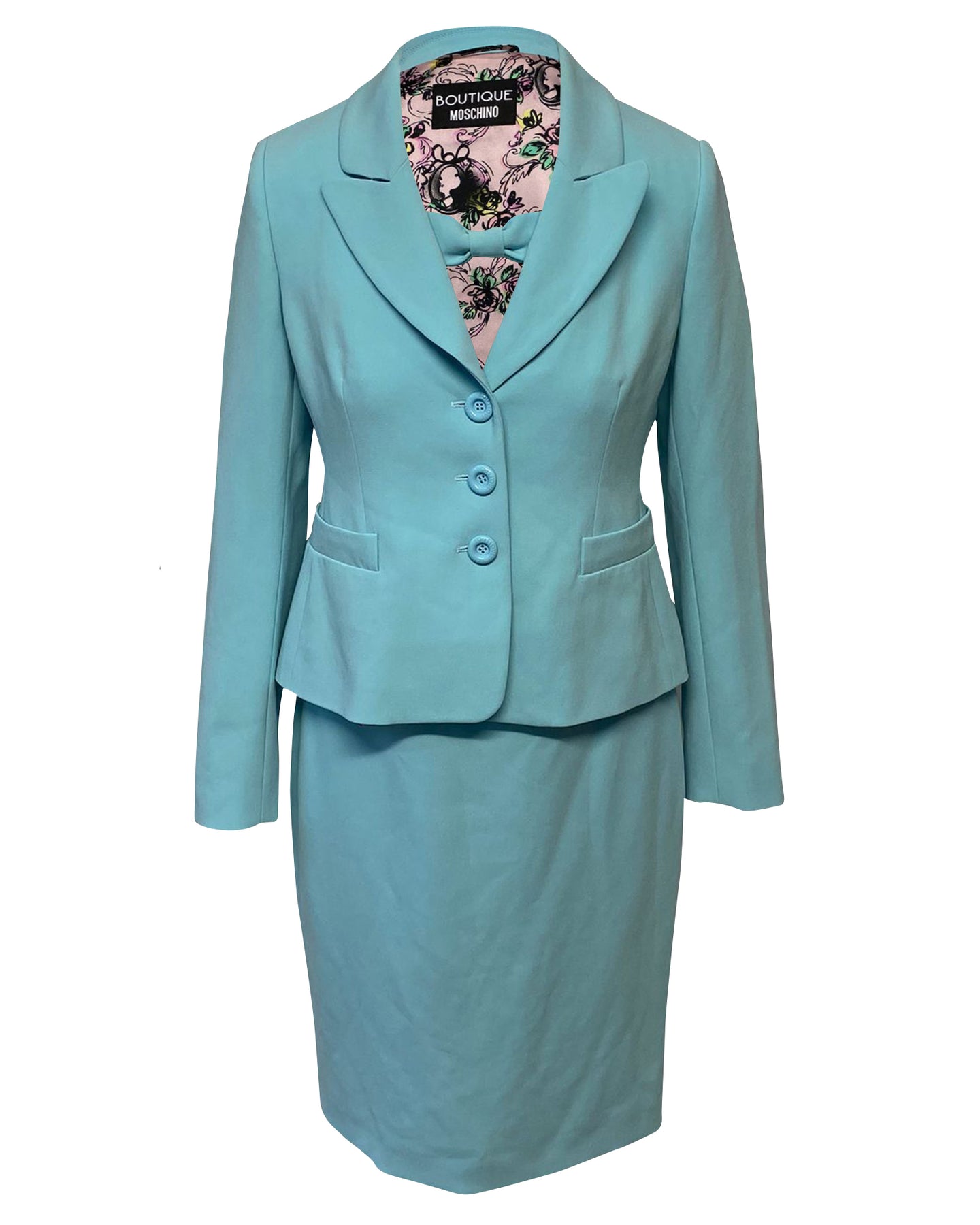 Boutique Moschino Kleid und Blazer Set in Blau Triacetat