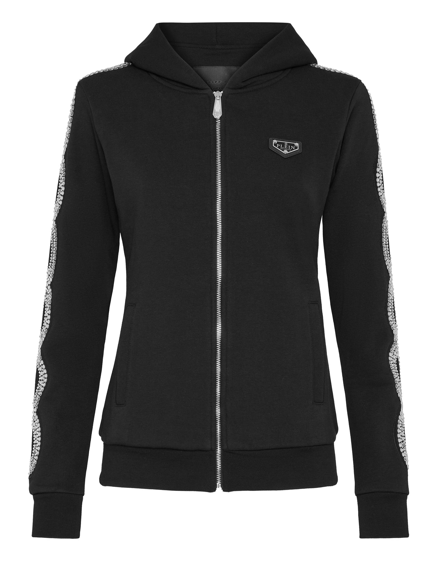Sweatshirt mit durchgehendem Reißverschluss Kristall Cable – Kapuzenpullover