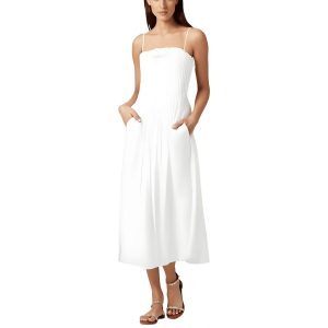 Bella Poplin Pintuck Midikleid