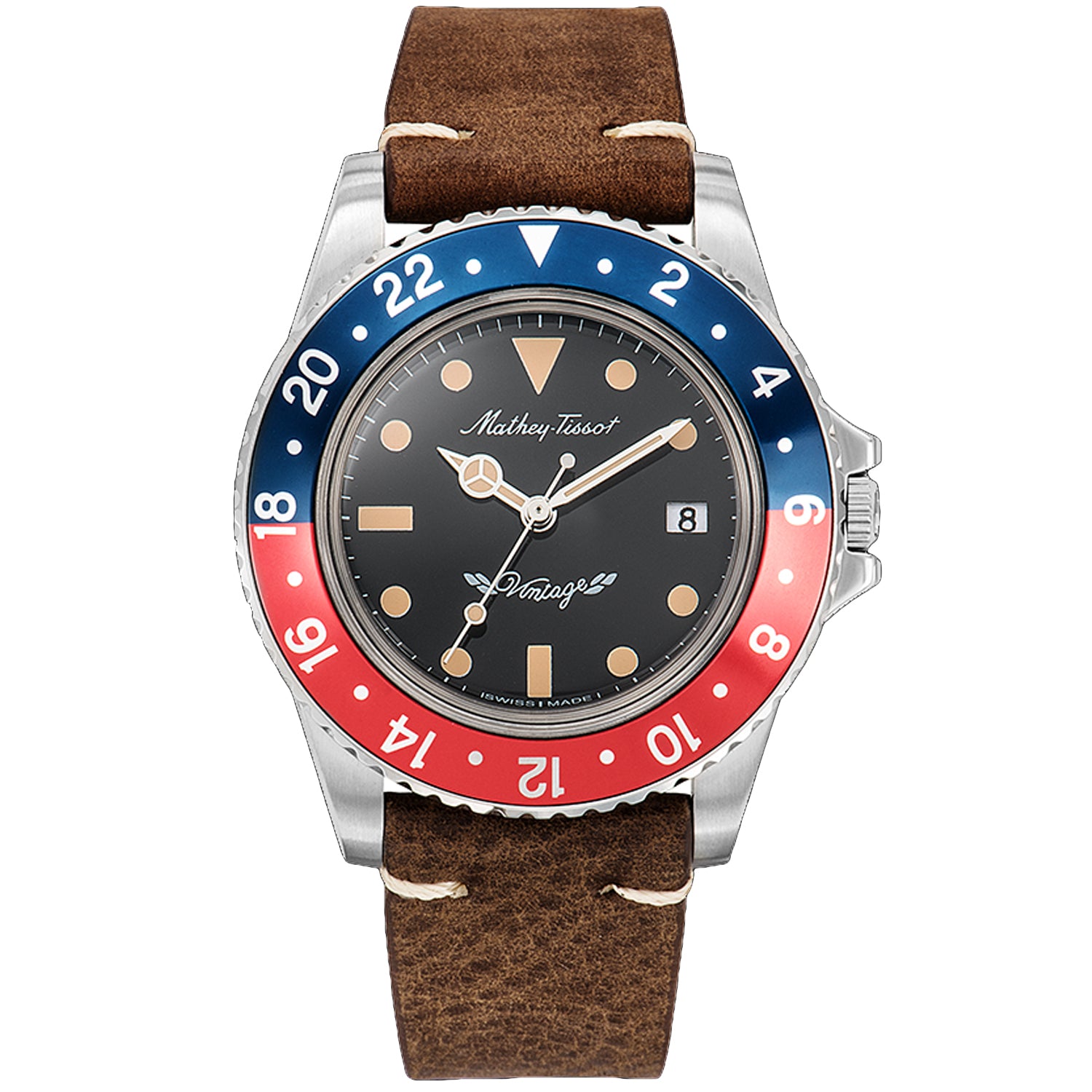 Mathey Tissot Herren Vintage schwarzes Zifferblatt Uhr