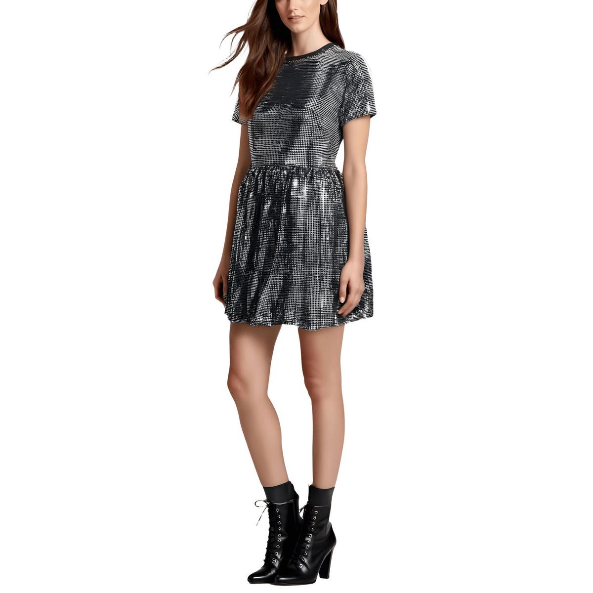 Pailletten Metallic Cocktail und Partykleid
