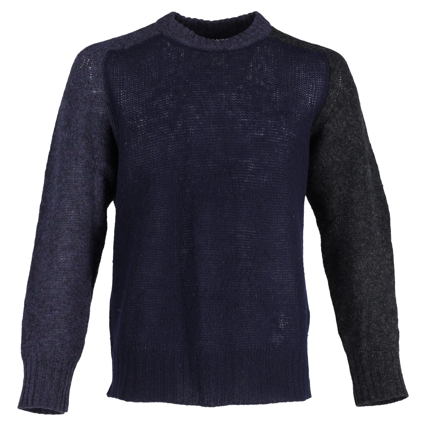 Maison Margiela Color Block Pullover aus marineblauer Wolle