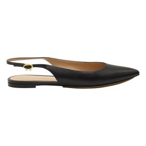 Gianvito Rossi Slingback Wohnungen in schwarzem Leder