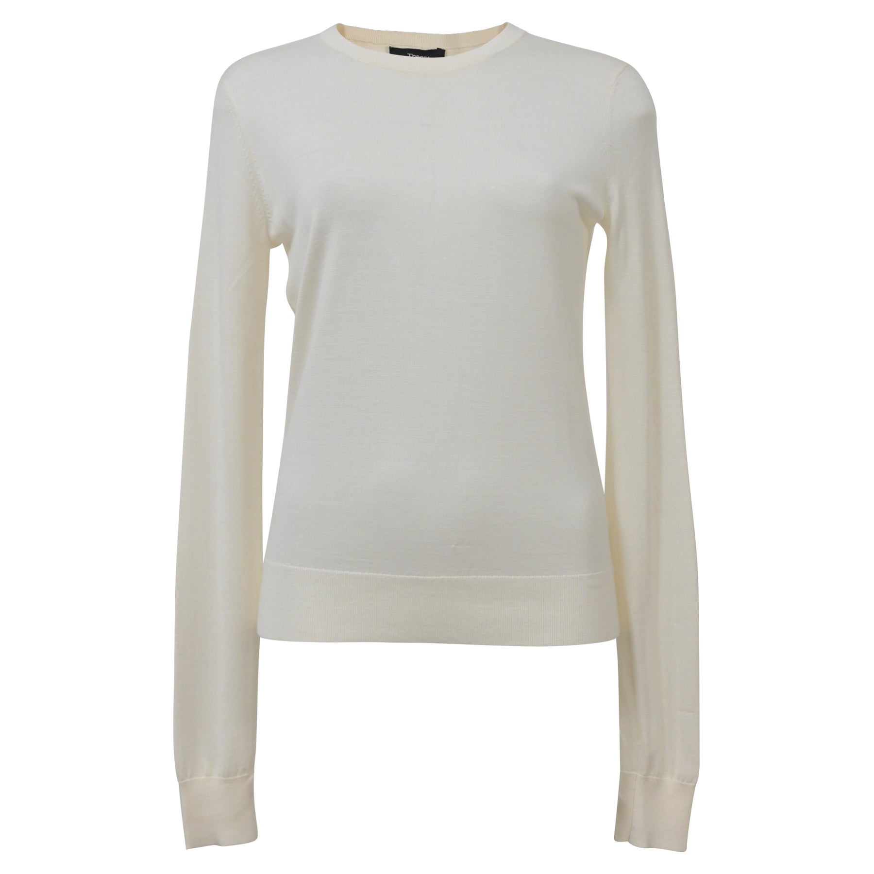 Theory Sweatshirt mit Rundhalsausschnitt aus Elfenbein
