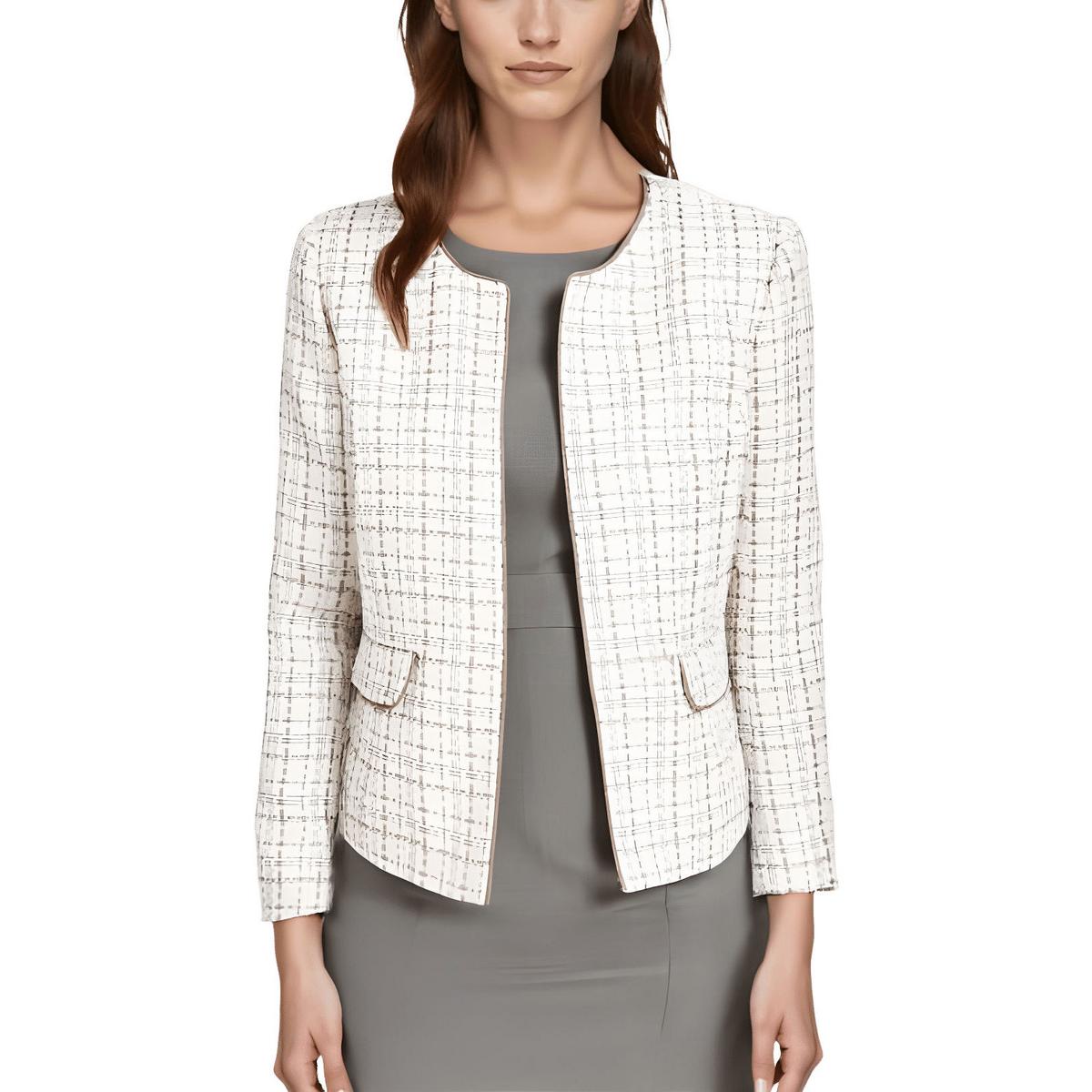 Petites gewebter Blazer ohne Kragen
