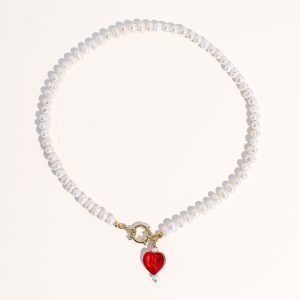 Kokoro Freshwater Pearl Heart Halskette