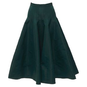 Alexander McQueen Taft-Top-Stitching fla Midi Rock