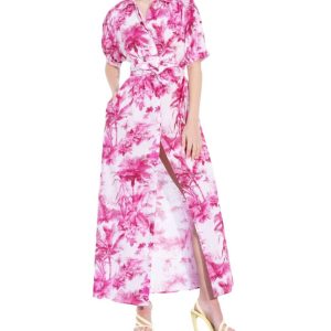 Stevie Hemd Kleid in Lux Palm Pink